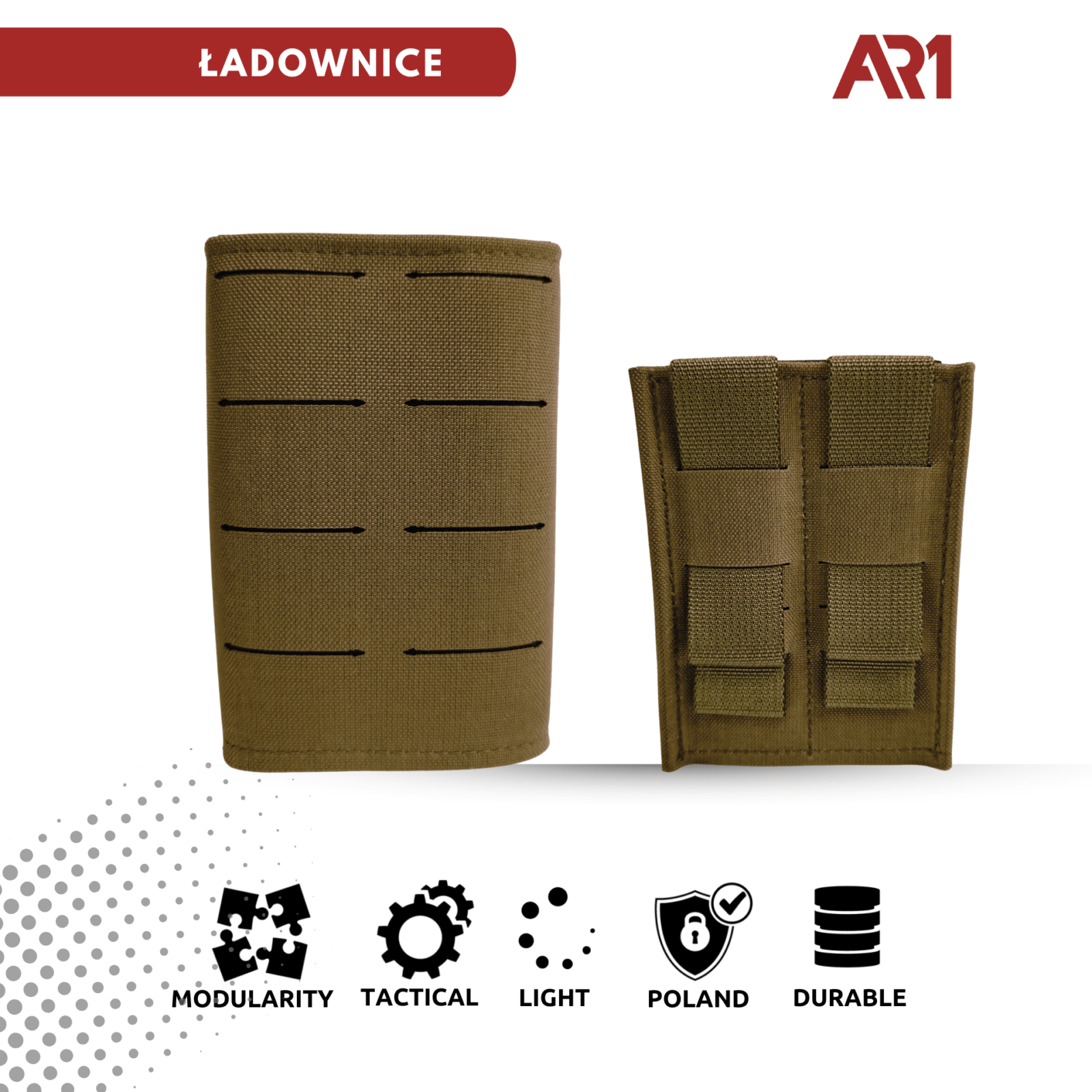 Ładownica 5.56mm/7,62x39mm SRM AR KOLOR COYOTE (Single Rifle Mag)