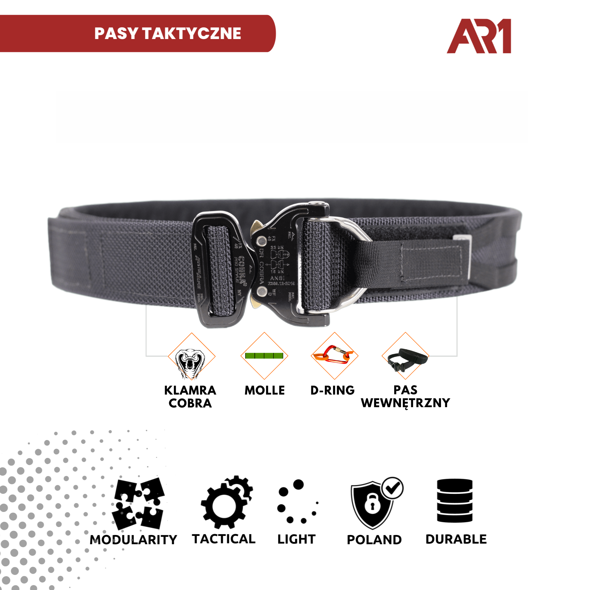 Pas Taktyczny AR TWB 2.0 KOLOR BLACK